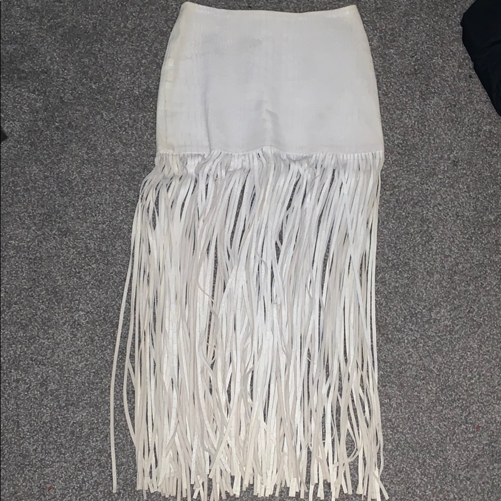 The Perfext Fringe skirt with snakeskin at the top